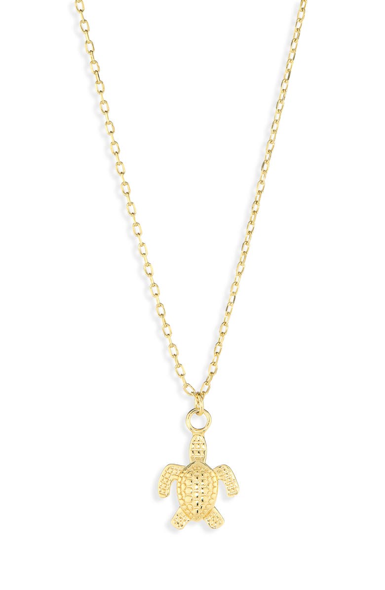 ARGENTO VIVO Turtle Charm Necklace, Alternate, color, Gold