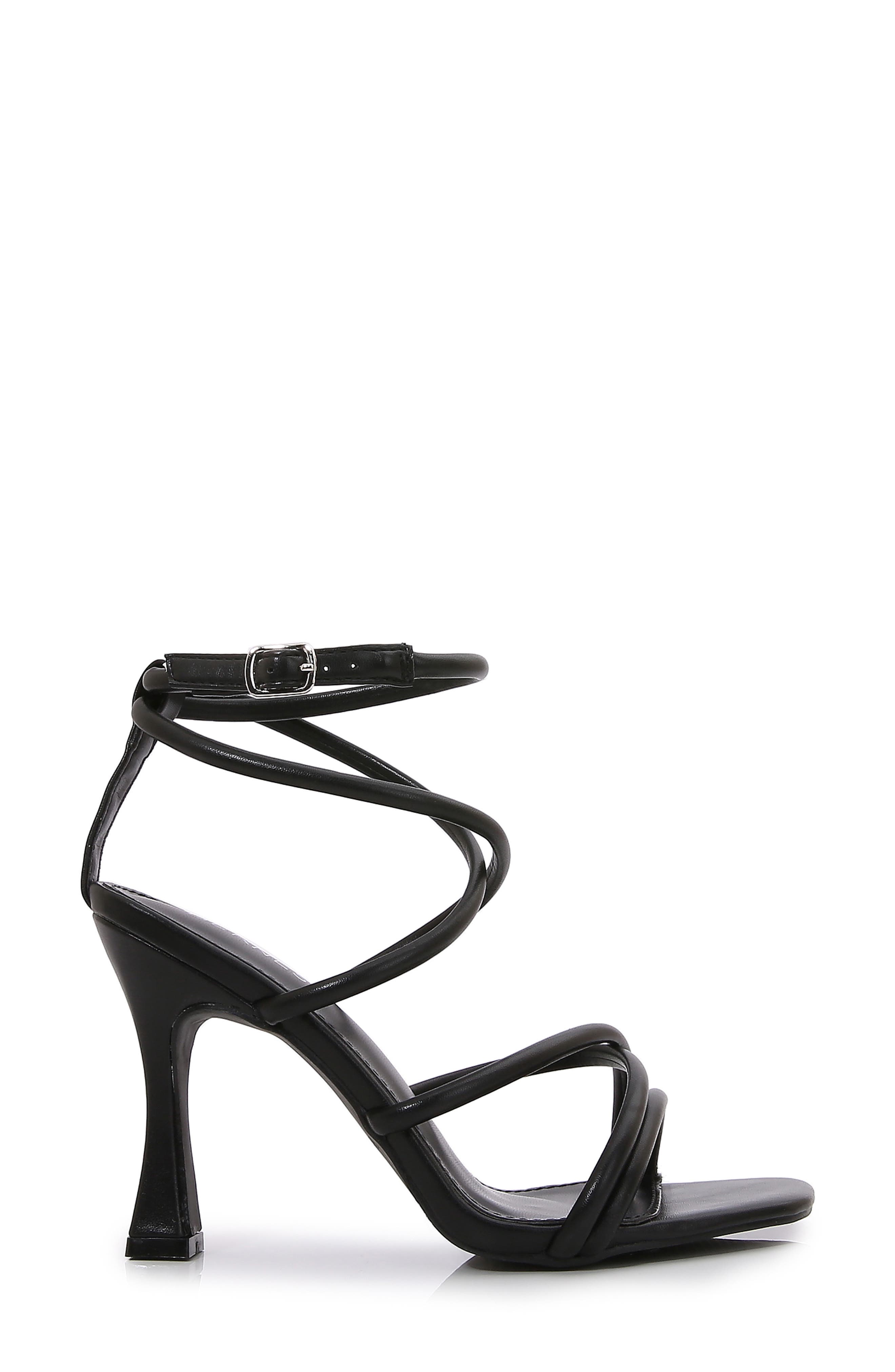 BERNESS Emile Ankle Wrap Stiletto Sandal, Alternate, color, Black