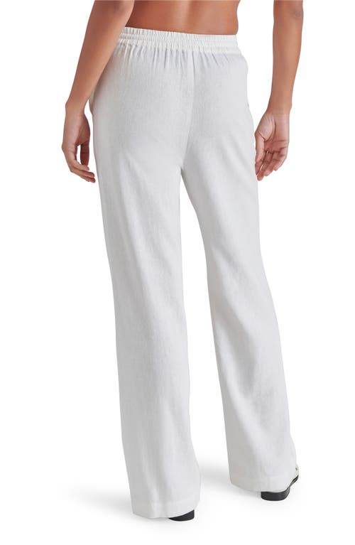Shop Steve Madden Venetia Linen Blend Drawstring Pants In White