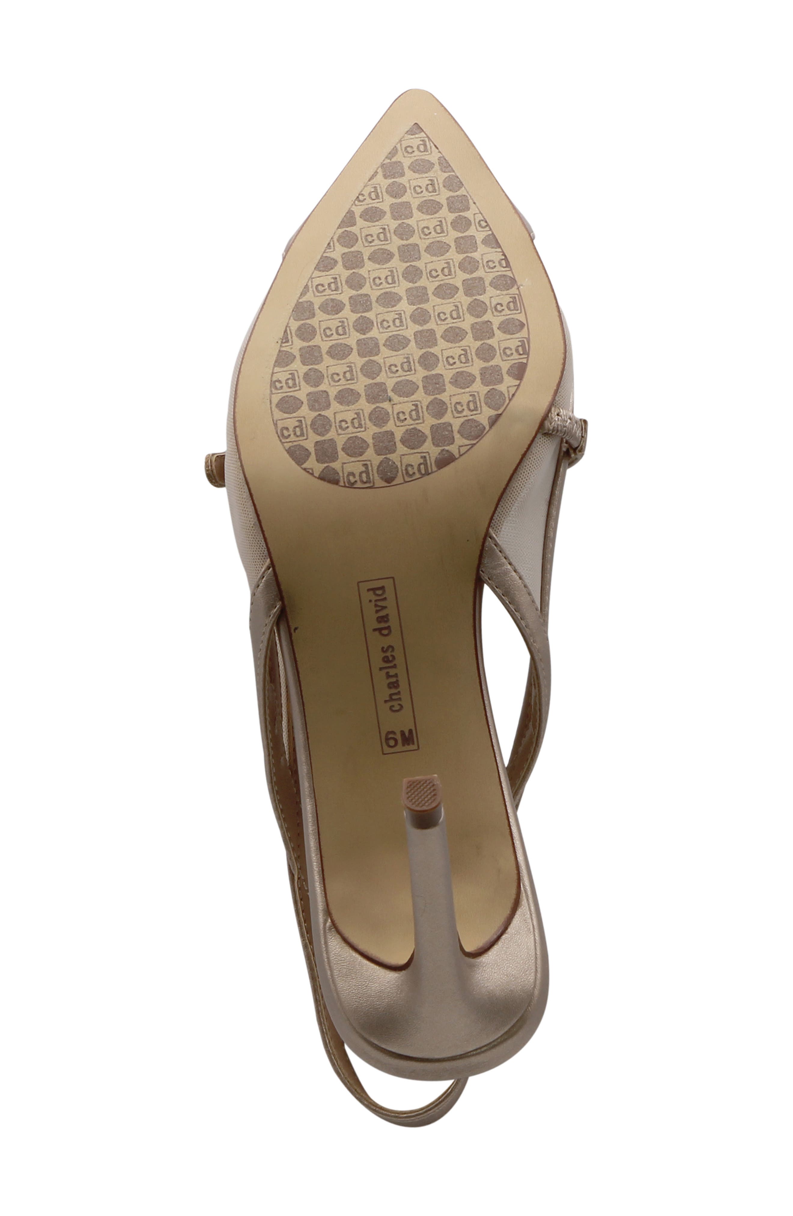 Charles David Swan Slingback Mary Jane Pump, Alternate, color, Gold Metallic