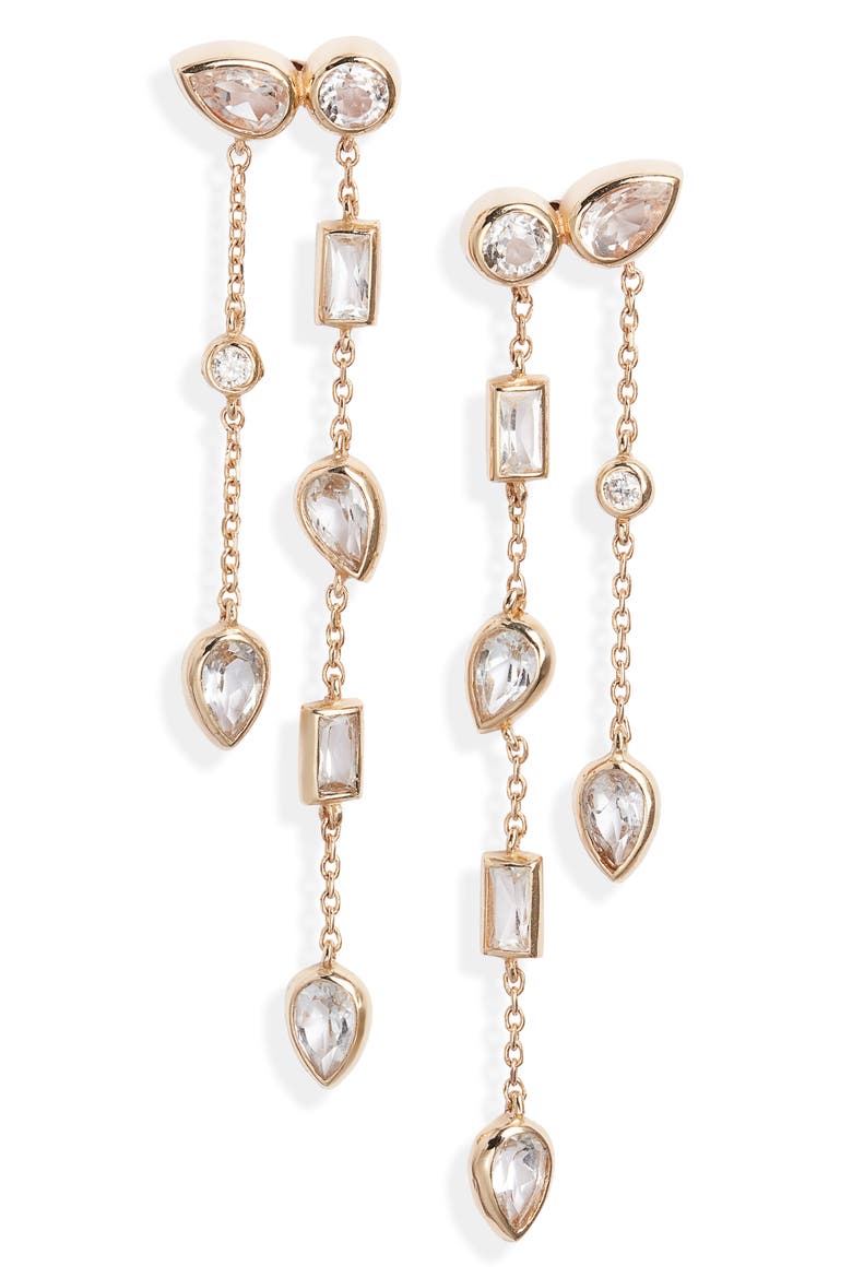 Cléo Eliana Double Chain Drop Earrings, Main, color, GOLD
