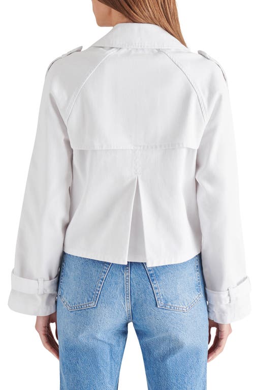 Steve Madden Sirus Crop Denim Trench Coat In White