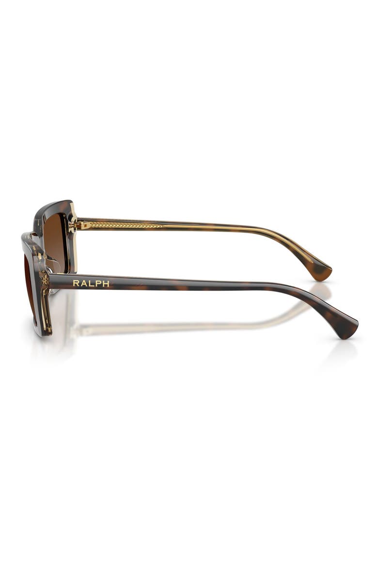 56mm Polarized Rectangular Sunglasses, Alternate, color, TORTOISE TRANSPARENT / POLAR