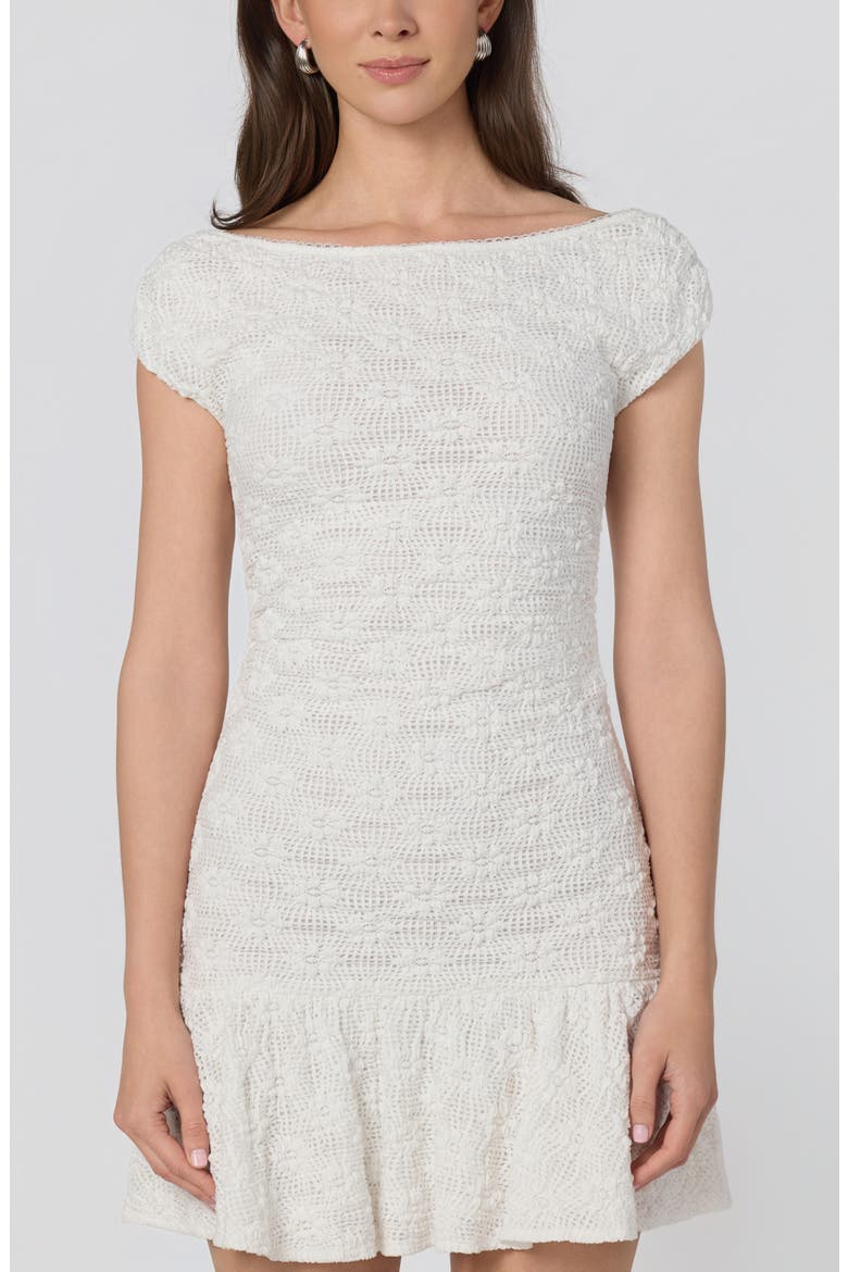 Jolene Lacy Minidress, Alternate, color, WHITE