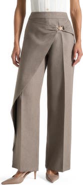 Manière De Voir Beryl Draped Wrap Trousers With Hardware