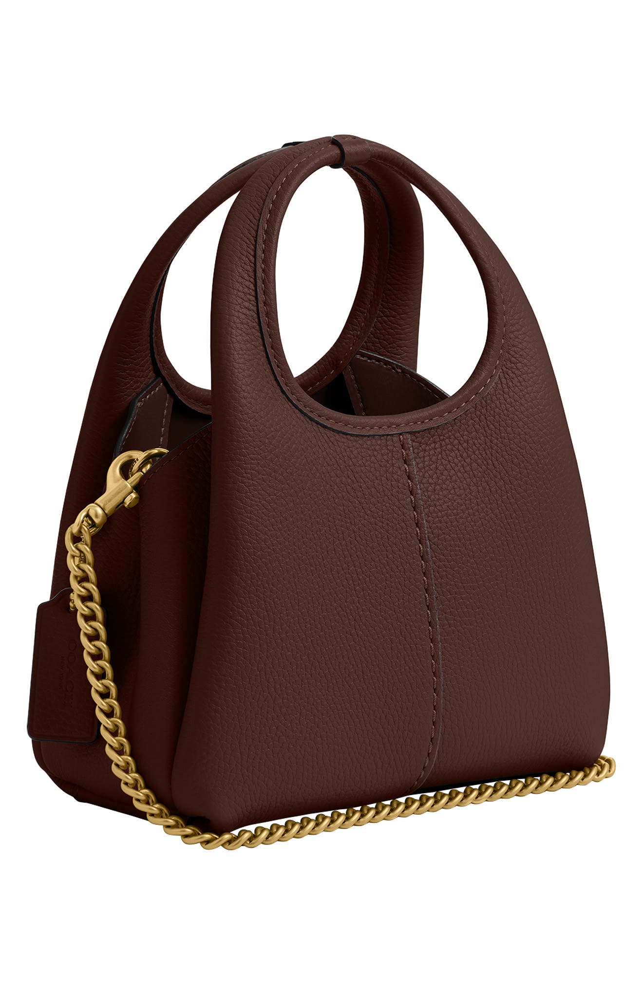COACH Lana Polished Pebble Leather Shoulder Bag, Alternate, color, B4/Maple