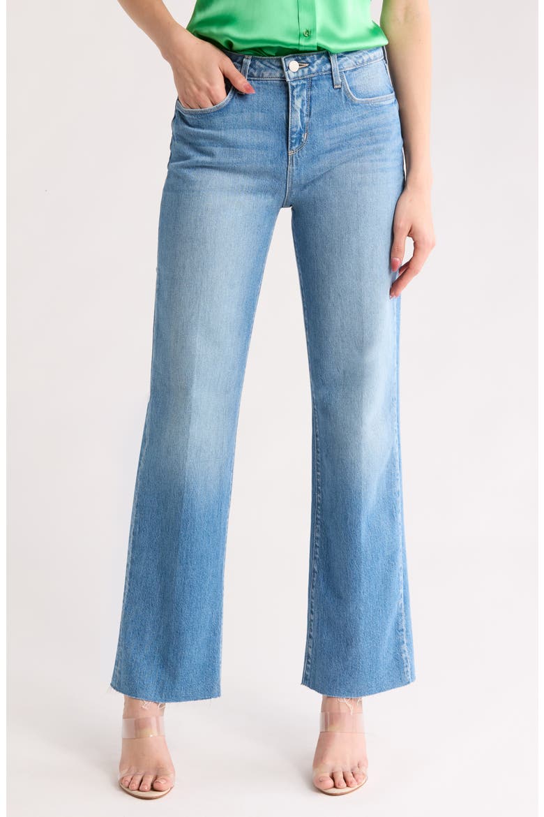 Tiana High Waist Raw Hem Wide Leg Jeans, Main, color, SENECA
