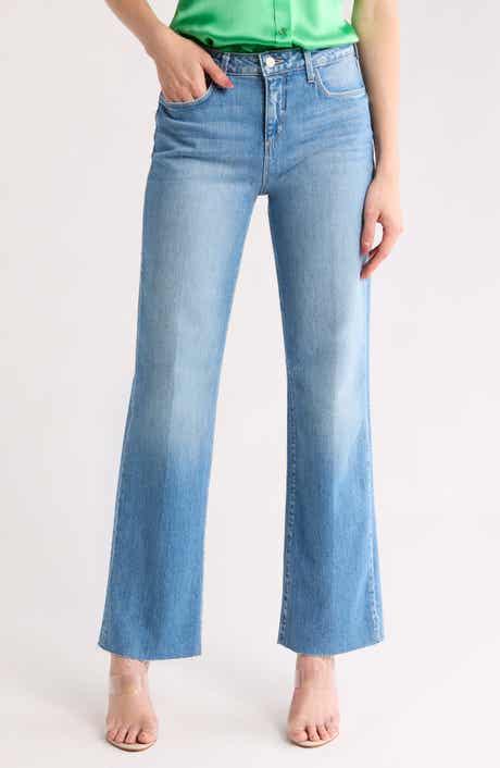 L'AGENCE Tiana High Waist Raw Hem Wide Leg Jeans