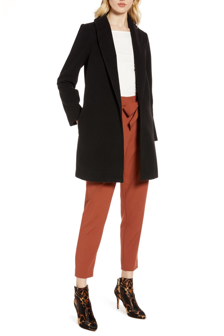 Double Face Coat, Main, color, BLACK