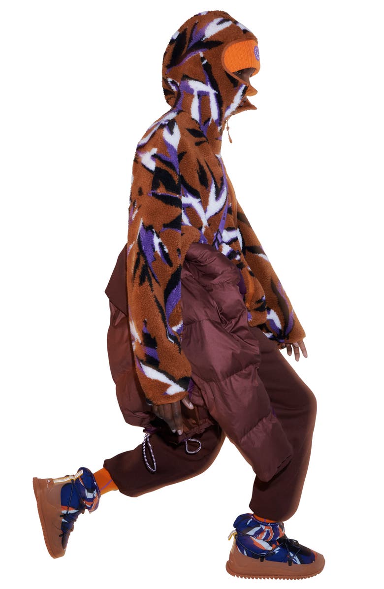 adidas by Stella McCartney Recycled Polyester Jacquard Fleece Hooded Jacket, Alternate, color, 