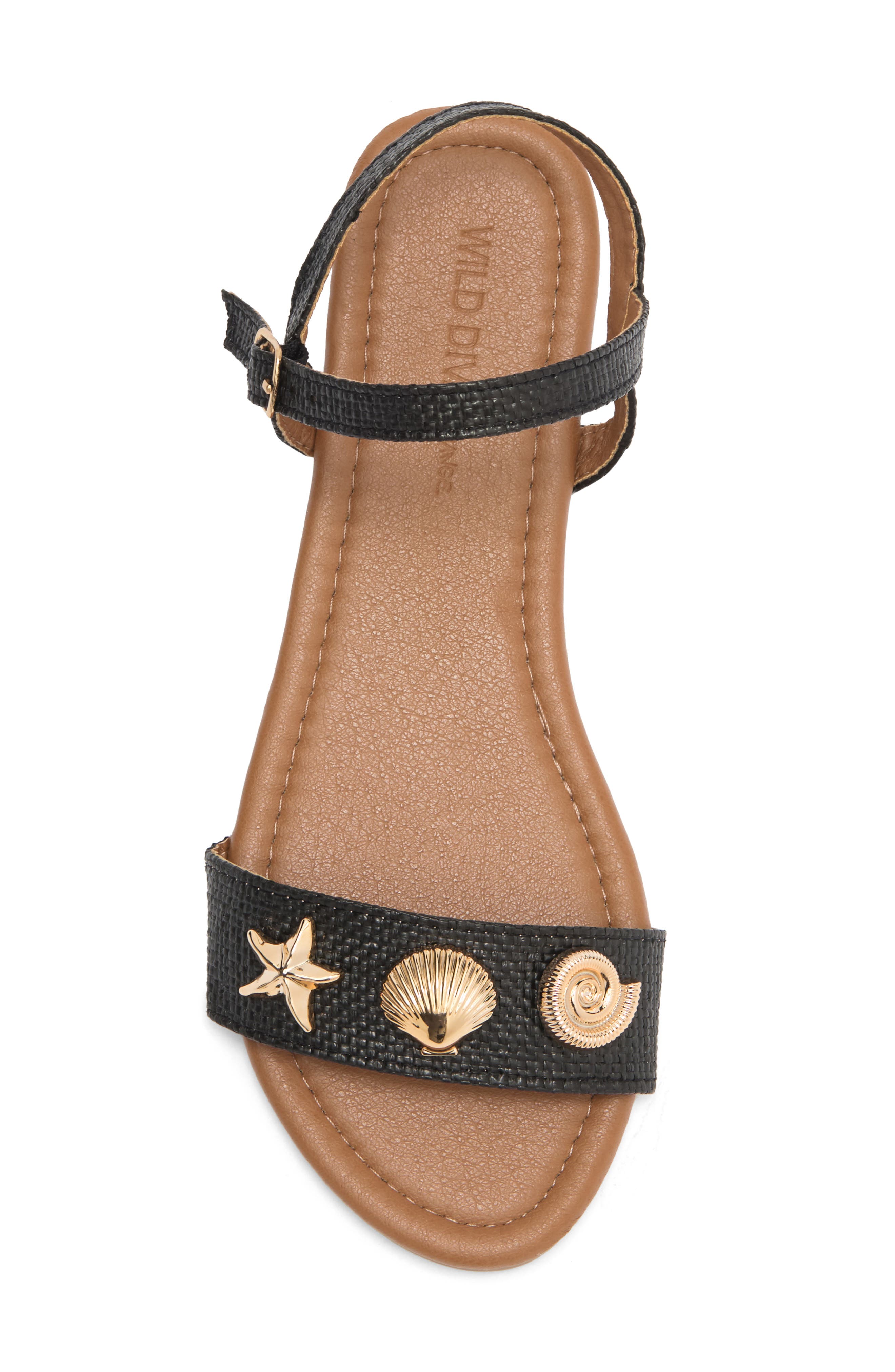 Rose Sandal, Alternate, color, BLACK