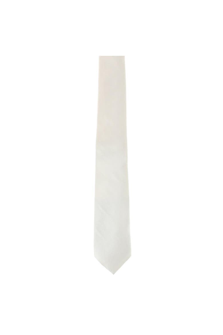 Sutton Solid Color Silk Necktie, Alternate, color, Ivory