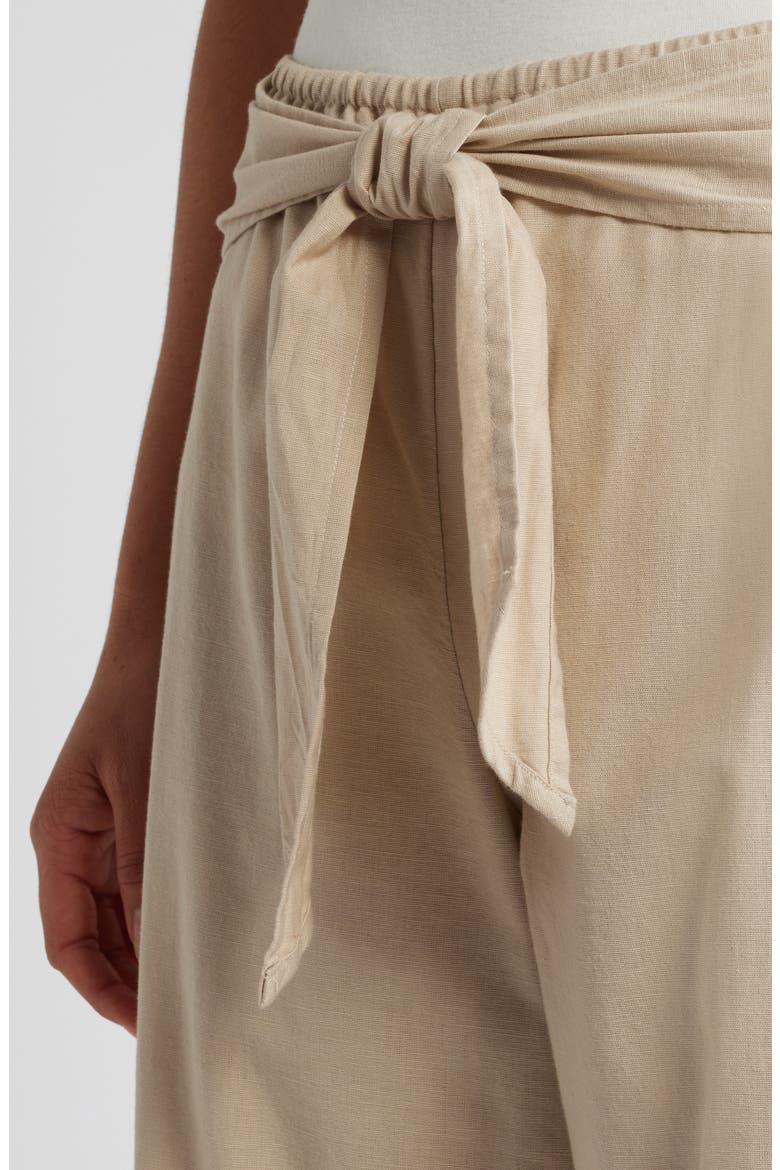 Florencia Tie Waist Wide Leg Cotton & Linen Pants, Alternate, color, AIRDRY CLAY
