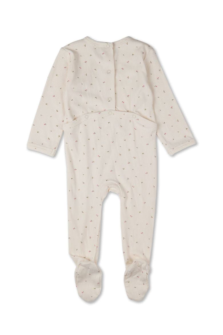Baby Sprigs Have Sprung Crossover-Neck Footie, Alternate, color, Gardenia-Pink