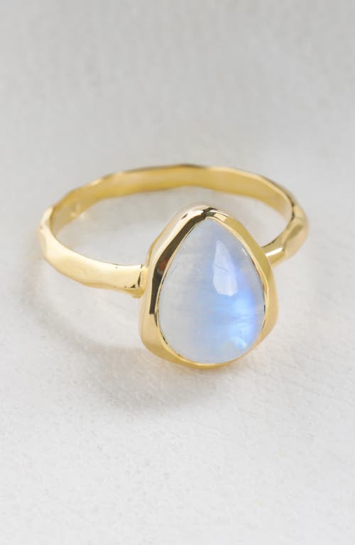 Ys Gems Rainbow Moonstone Ring In Blue