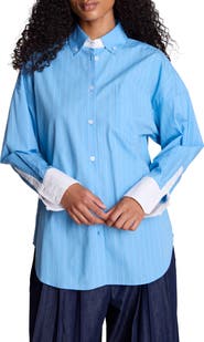 Kenneth Cole Pinstriped Cotton Button-Up Shirt