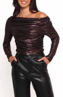 Petal & Pup Peppita Metallic Off the Shoulder Top