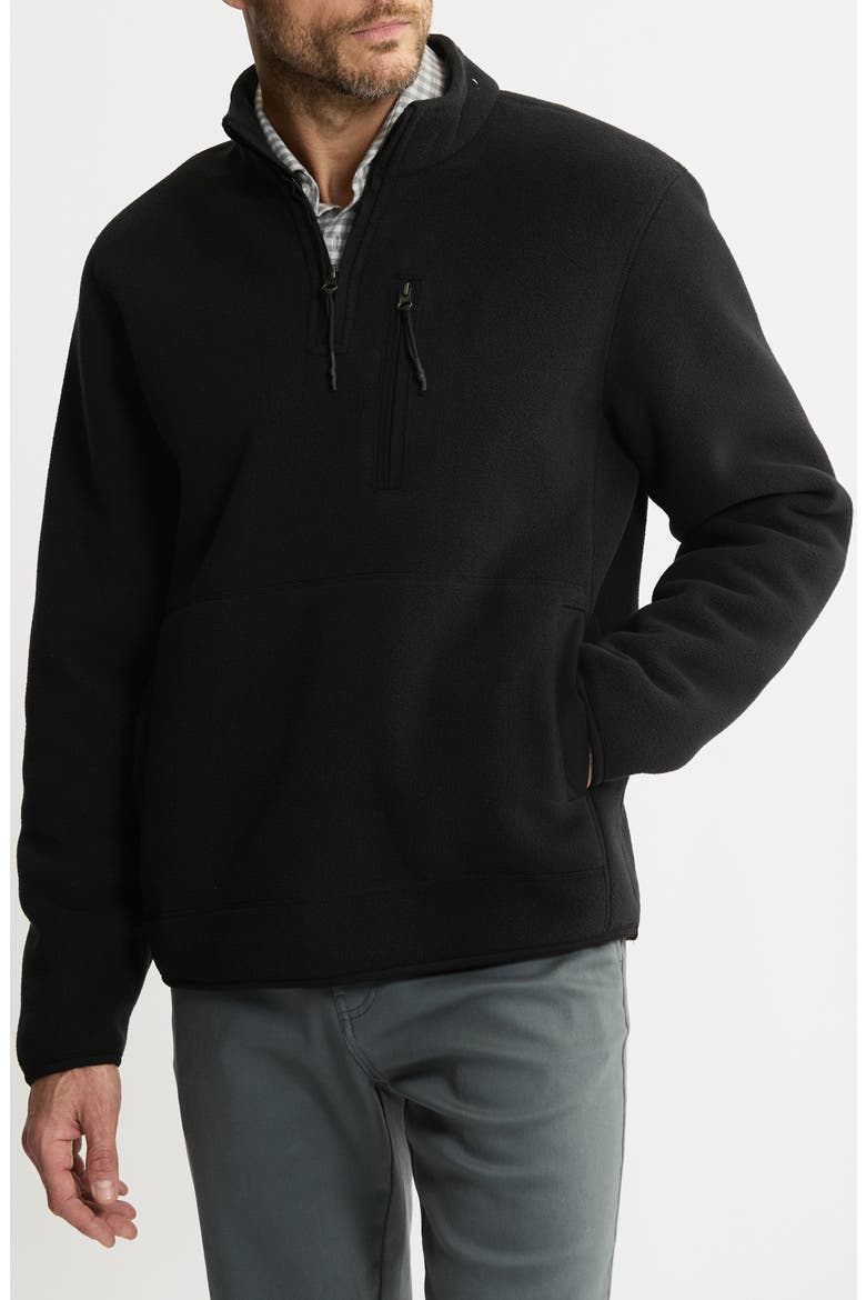 Quarter Zip Fleece Pullover, Main, color, BLACK