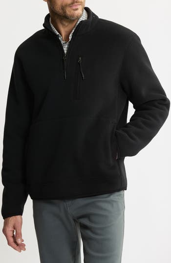 Jachs Quarter Zip Fleece Pullover In Black