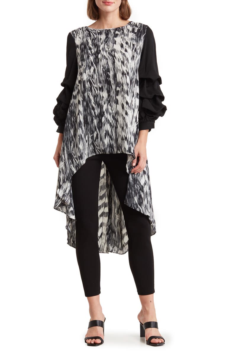 PATRIZIA LUCA Lantern Sleeve High/Low Tunic, Main, color,