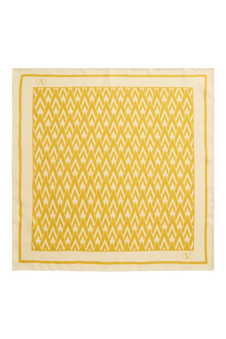 Toute la V Silk Square Scarf, Main, color, YELLOW MULTI