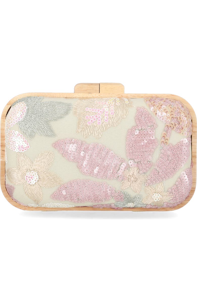 Jessica McClintock Noralee Embroidered Minaudère, Main, color, Blush