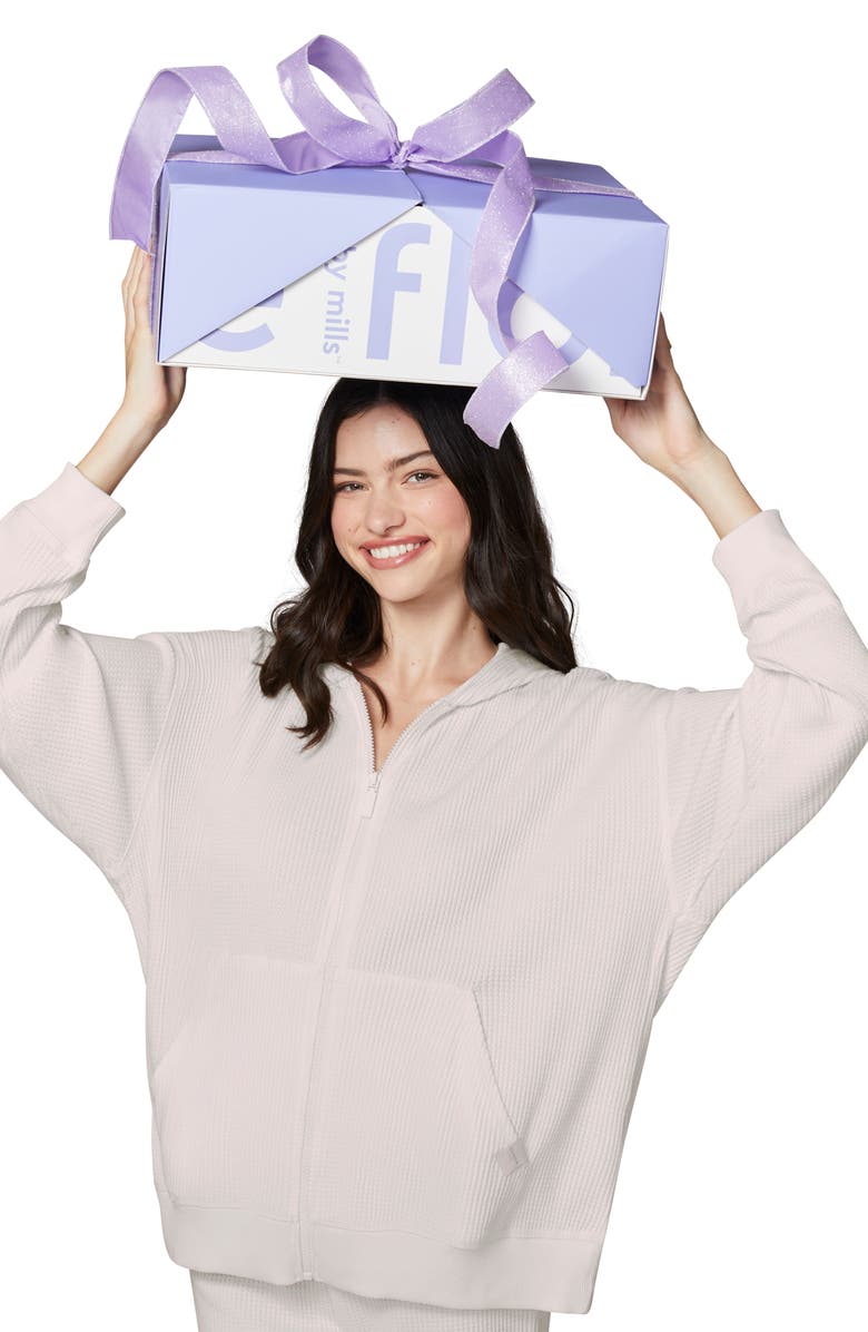 Florence by Mills Oversize Thermal Zip Hoodie, Alternate, color, Jet Stream