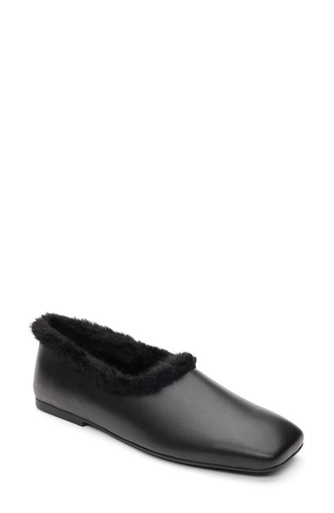 Bianca Faux Fur Lined Ballet Flat (Women)