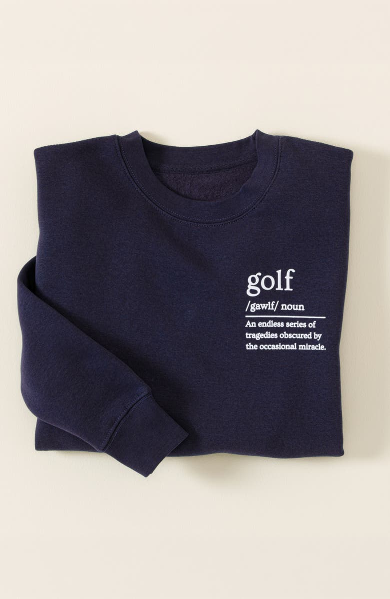 Uncommon Goods The Definition of Golf Sweatshirt, Main, color, Navy Blue