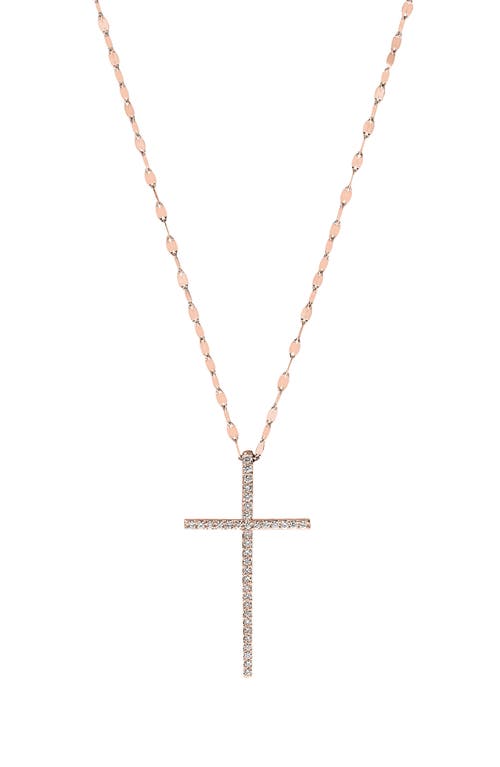 Lana 14k Rose Gold Diamond Cross Pendant Necklace In Gold