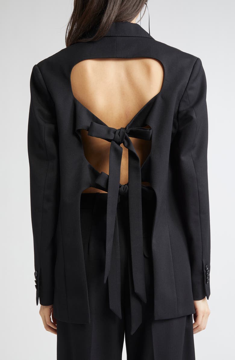 Simone Rocha Cutout Bow Detail Single Breasted Blazer, Alternate, color,