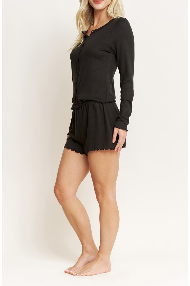 Blissful Short Pajamas, Alternate, color, BLACK