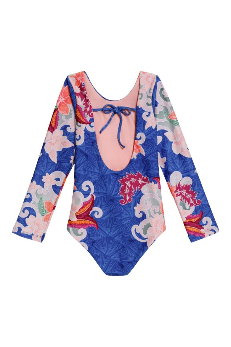 Kids' Honey Thamar Long Sleeve One-Piece Rashguard Swimsuit, Alternate, color, BLUE