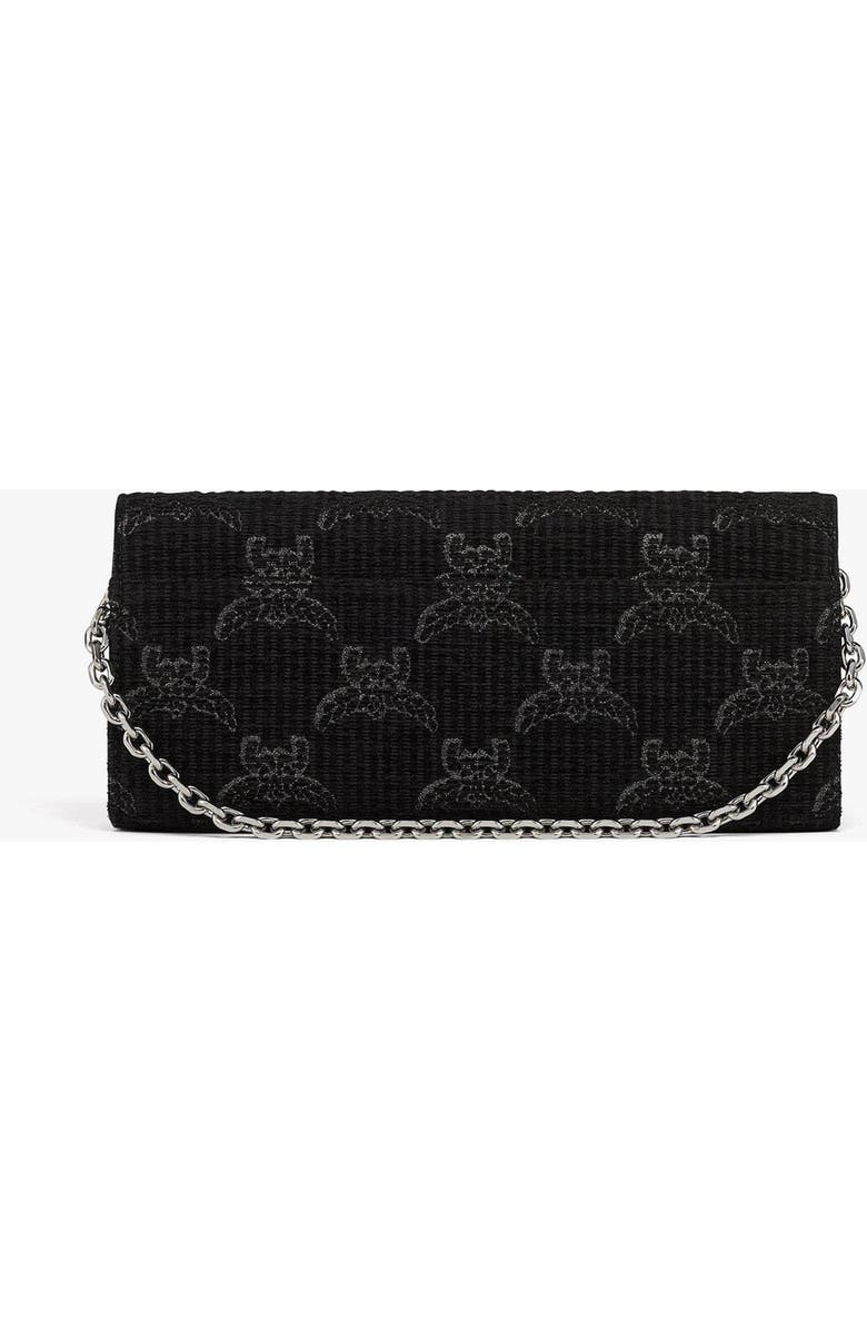 MCM Diamond Clutch in Lauretos Lurex Jacquard, Alternate, color, Black