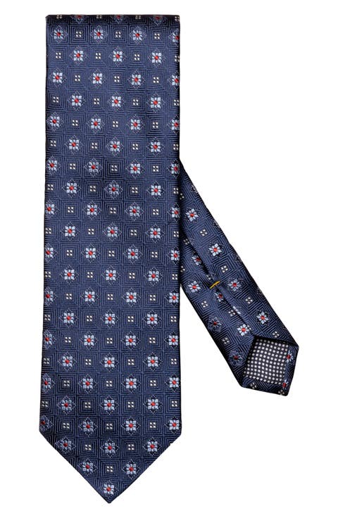 Neat Floral Medallion Silk Tie
