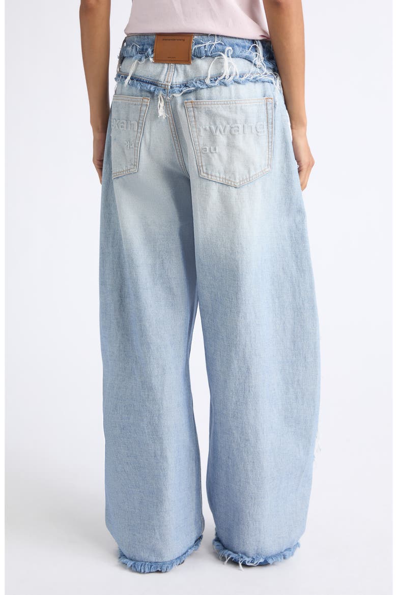 Inverted Blow Up Frayed Barrel Leg Jeans, Alternate, color, INVERTED BLEACH BLUE
