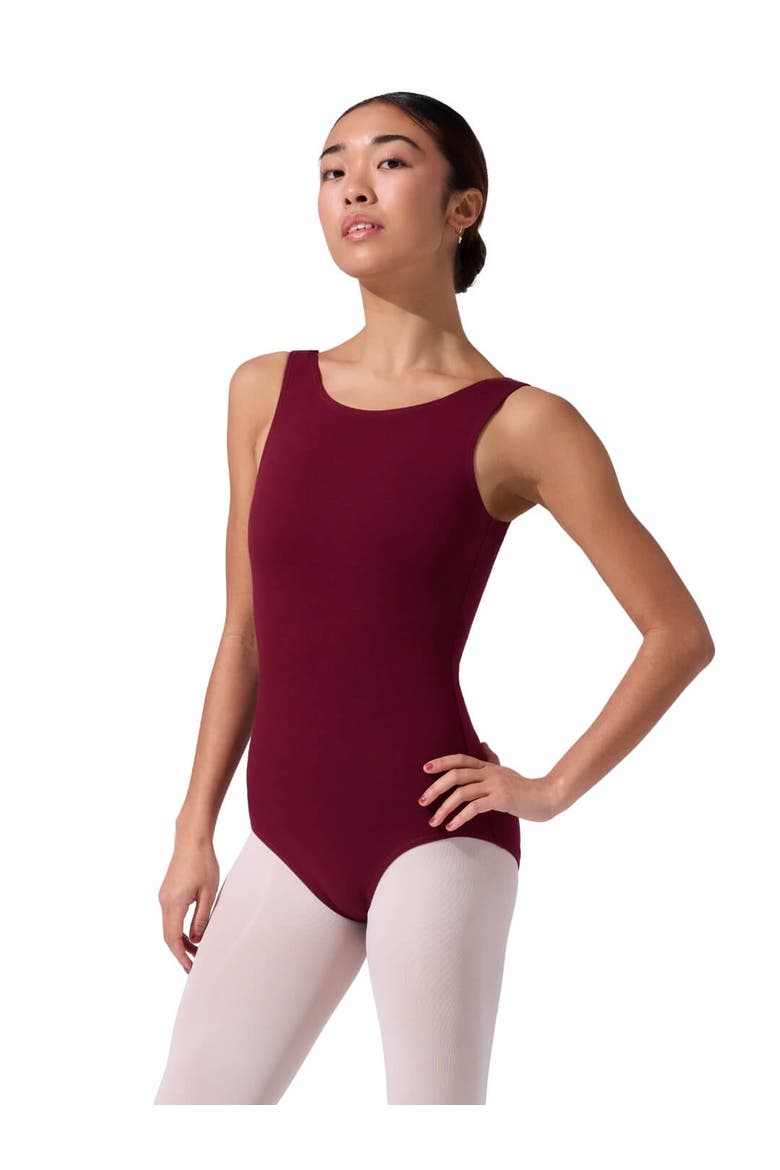 High-Neck Tank Leotard, Alternate, color, brown