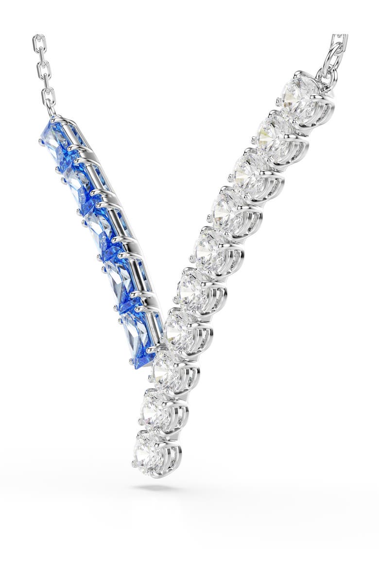 Swarovski Matrix Pendant Necklace, Alternate, color, Blue/ Silver