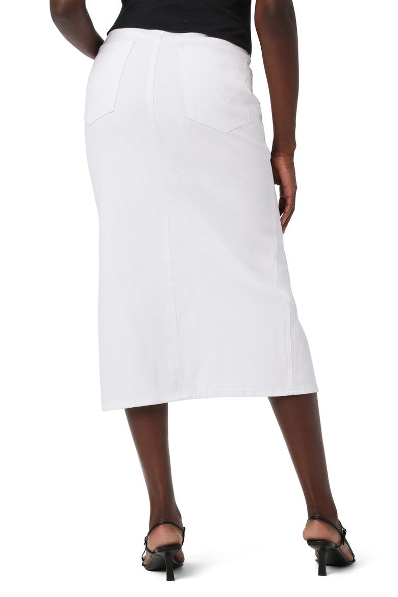 Reconstructed Stretch Cotton Denim Midi Skirt, Alternate, color, WHITE