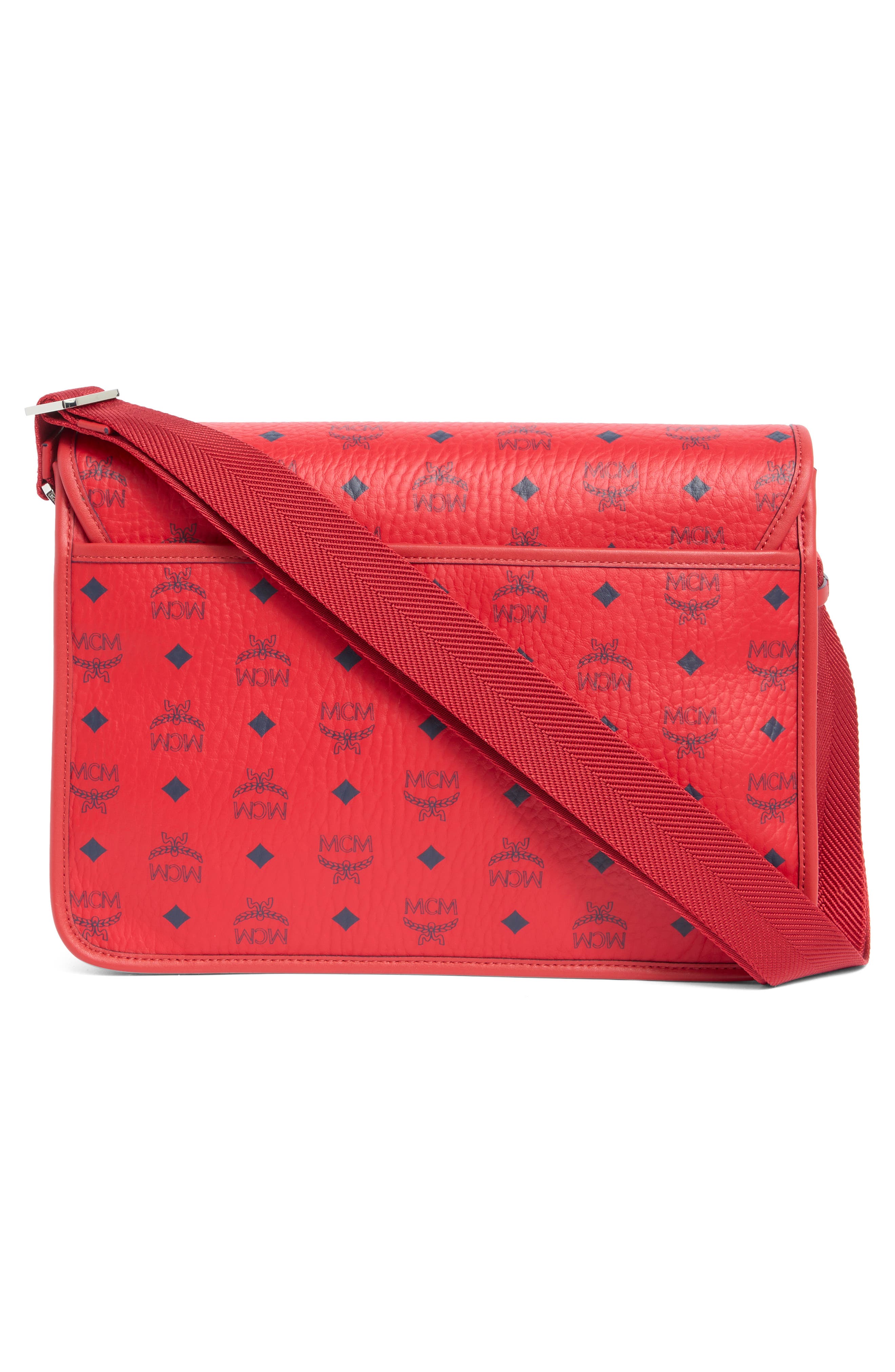 MCM Aren Logo Print Messenger Crossbody Bag, Alternate, color, 