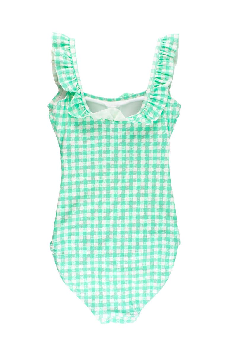 RuffleButts UPF50+ Women's Ruffle One Piece Swimsuit, Alternate, color, Spring Green Gingham