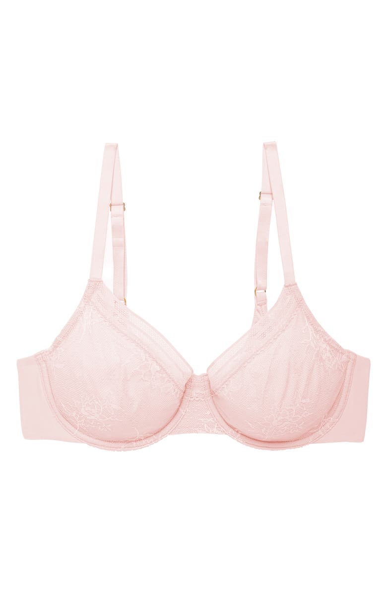 Natori Love Lace Underwire Bra, Alternate, color, Pink Pearl/ Warm White