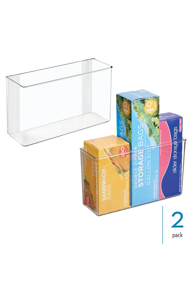 iDesign Adhesive Organizer Bin for Kitchen - Set of 2 - Clear, Alternate, color, Clear