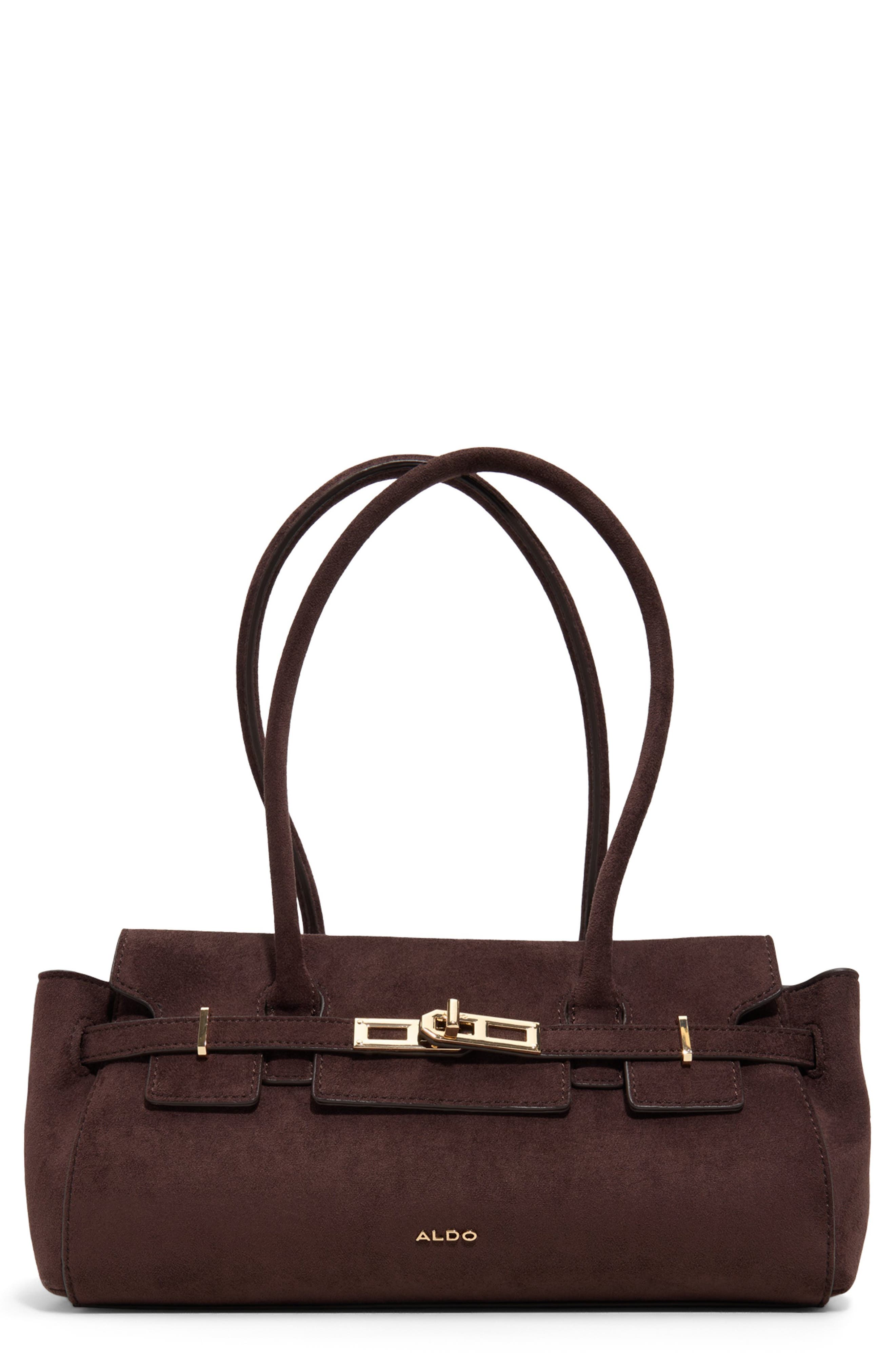 Latissee Faux Snakeskin Satchel, Main, color, BROWN