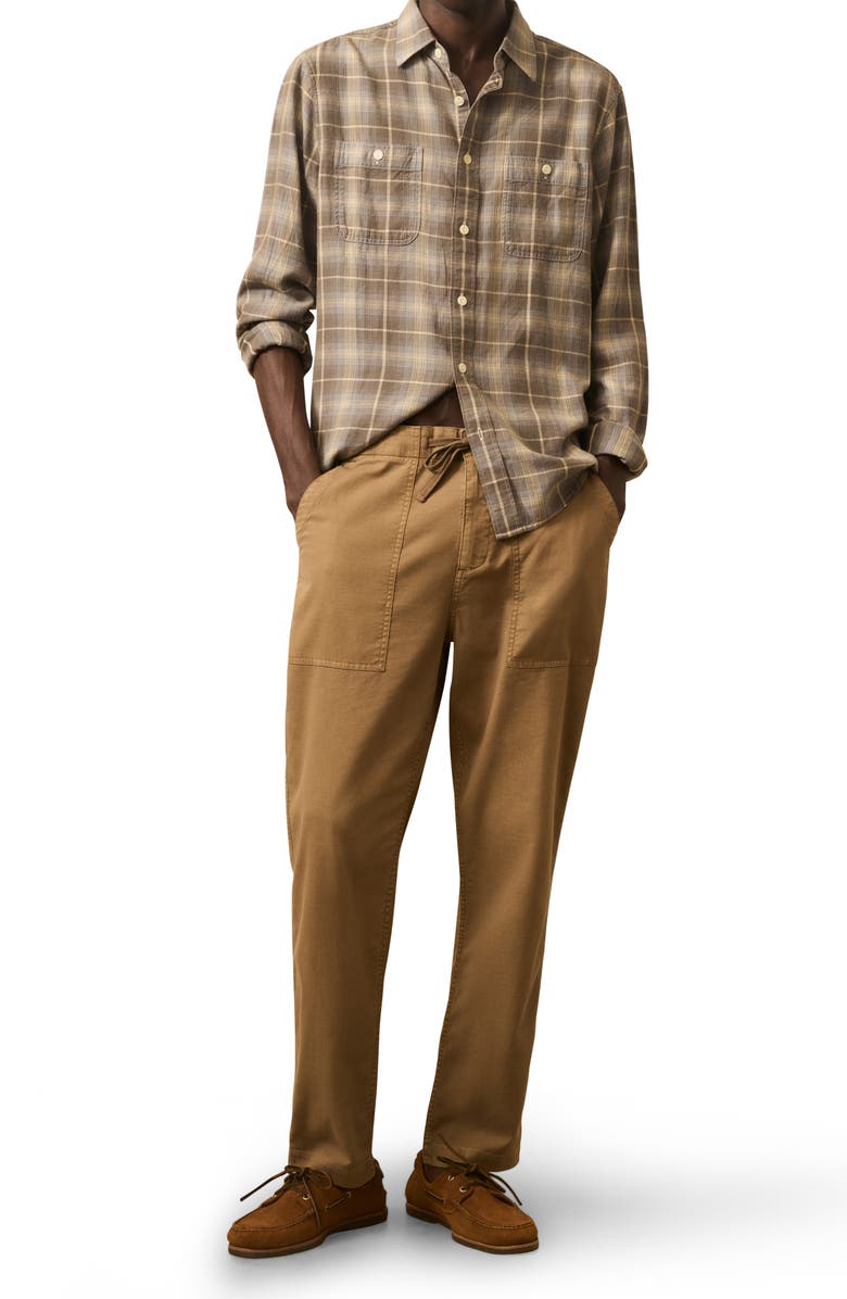 Faherty Dune Drawstring Utility Pants, Alternate, color, Wood Bark