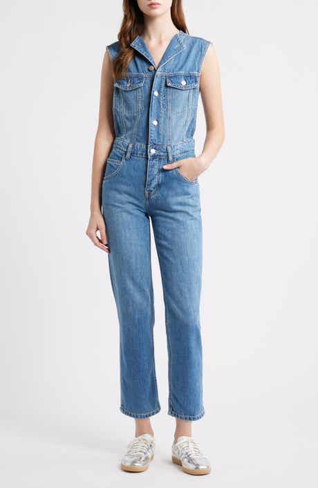 Free People All You Need Denim Jumpsuit