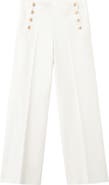 MANGO Side Button Wide Leg Jeans