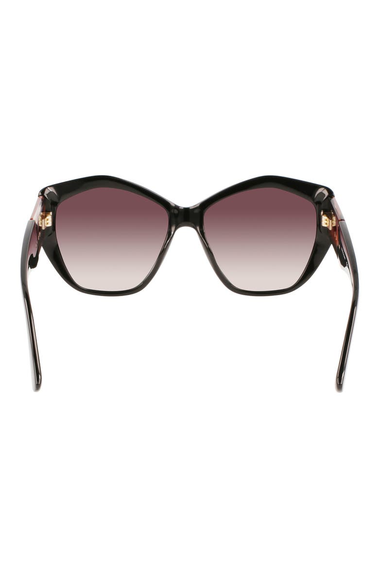57mm Roseau Tea Cup Sunglasses, Alternate, color, BLACK
