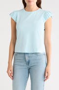 Nanette Lepore Ruffle Cap Sleeve T-Shirt