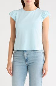 Nanette Lepore Ruffle Cap Sleeve T-Shirt